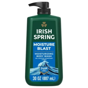 Irish Spring Mens Body Wash, Moisture Blast Body Wash for Men, Feel Fresh All Day, 30 Oz Pump Bottle, 4 Pack